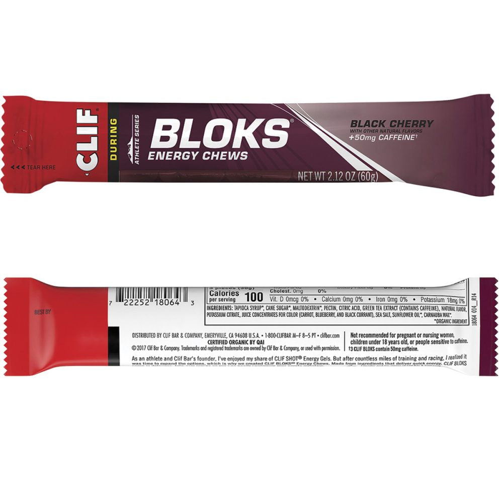 CLIF BLOKS Energy Chews: Black Cherry (with 50mg caffeine)
