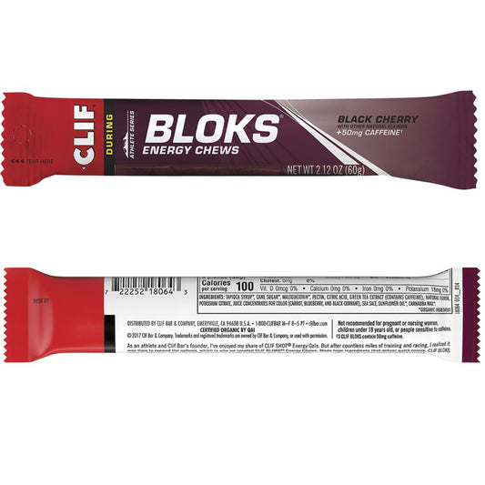 CLIF BLOKS Energy Chews: Black Cherry (with 50mg caffeine)